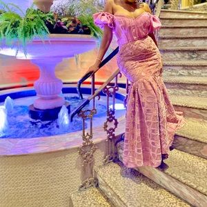 African customized dress with corset top